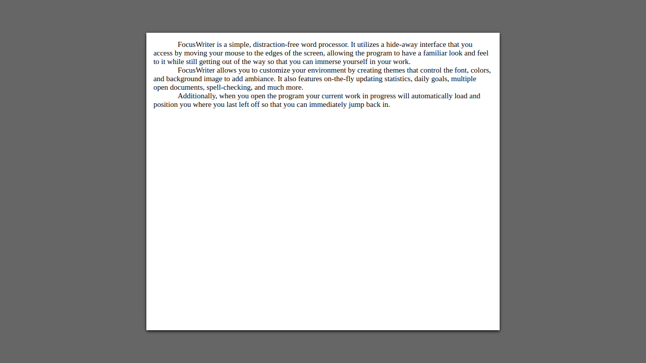Focuswriter new