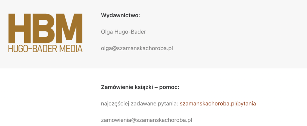 Dane kontaktowe szamanska choroba