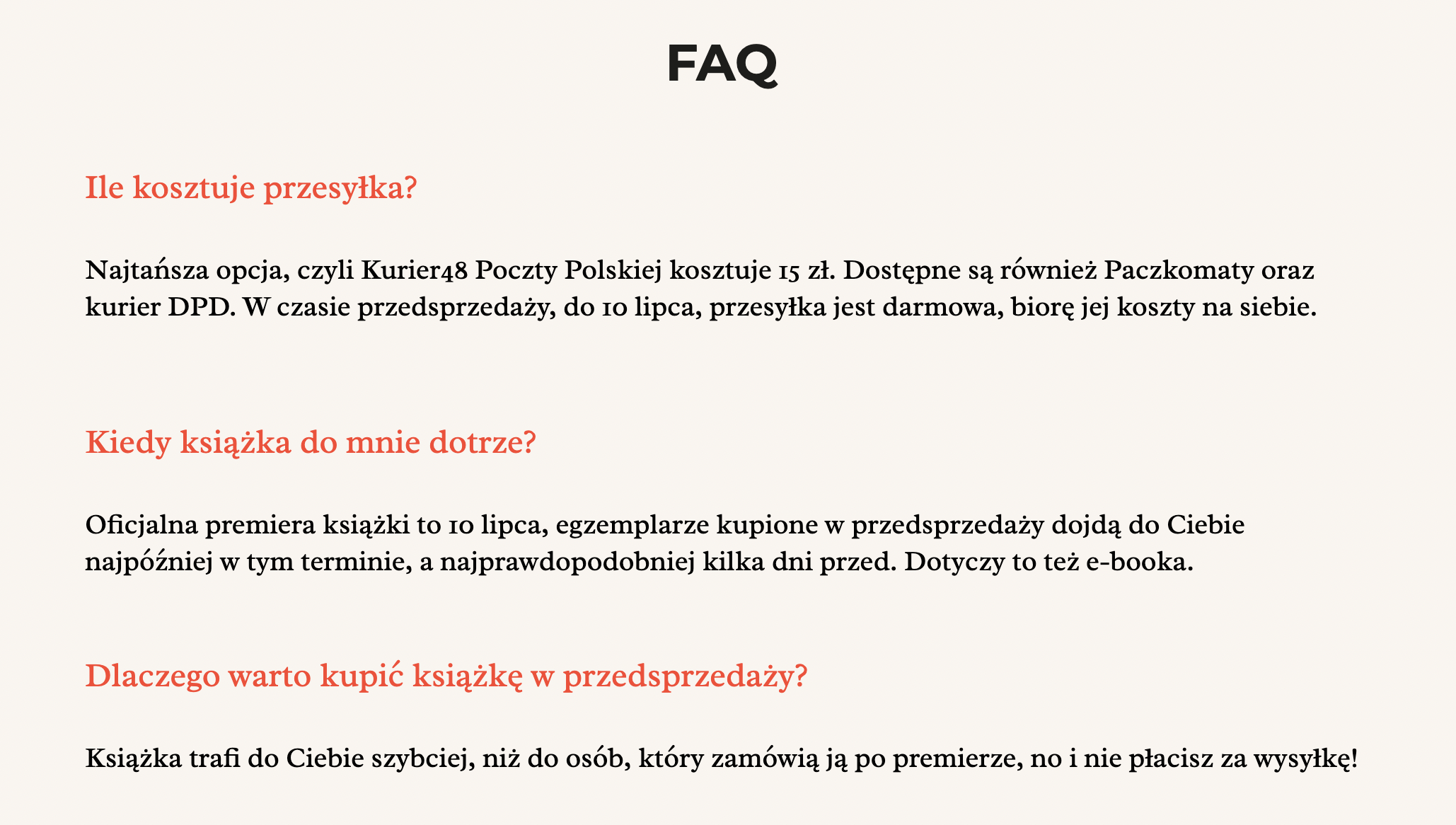Faq wychodzac z mody