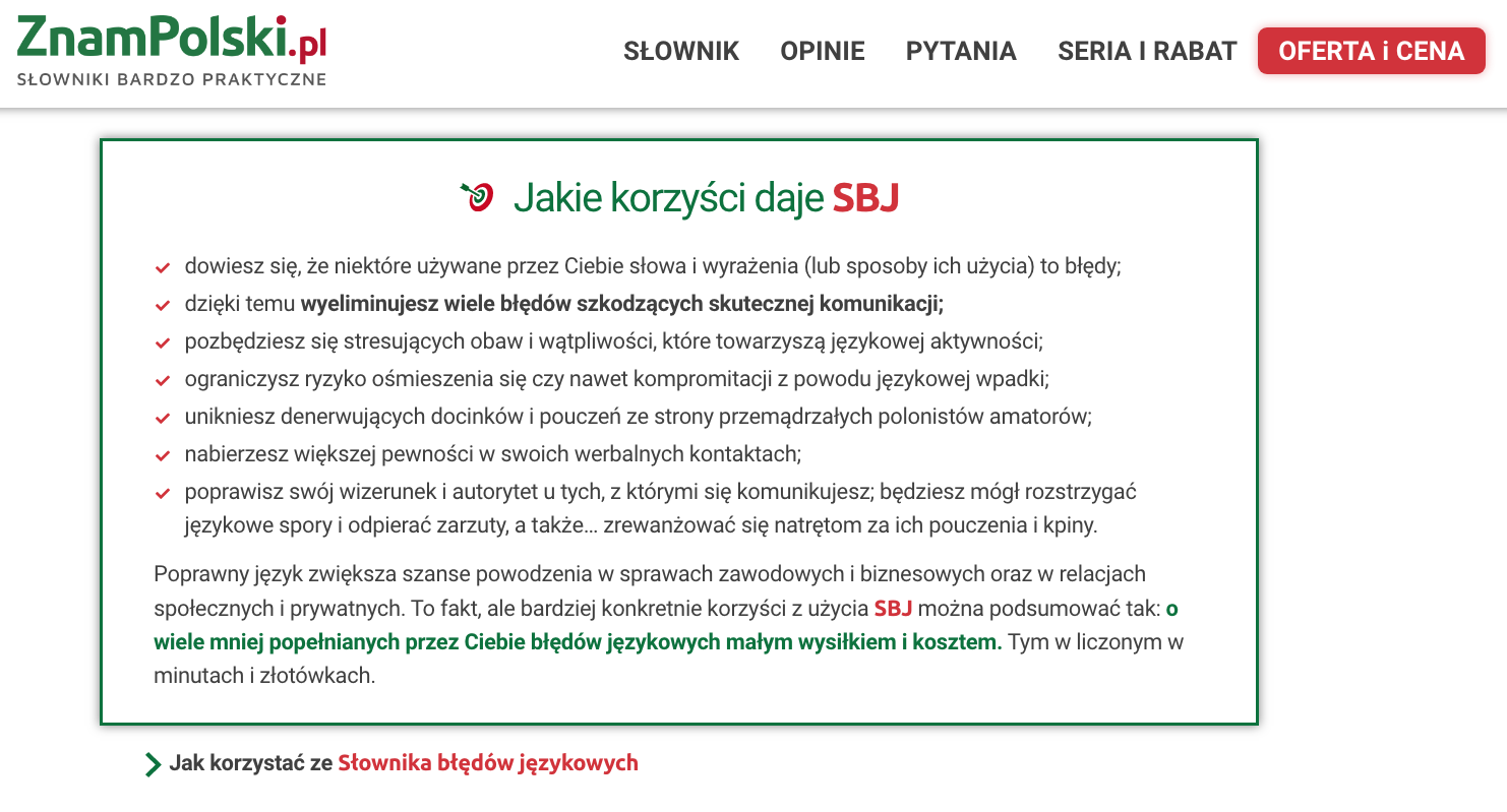 Korzysci ksiazka znampolski