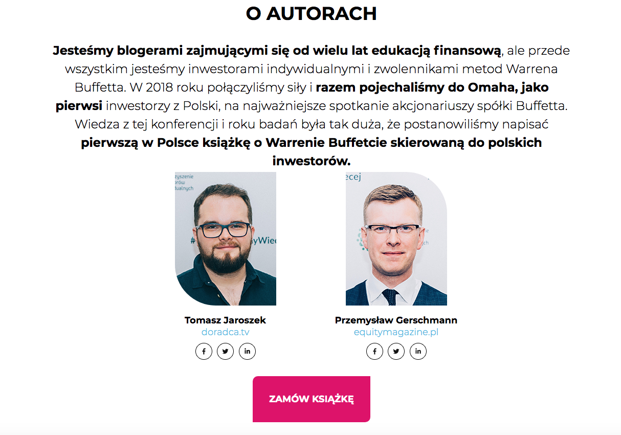 Sladami buffetta sekcja autorzy
